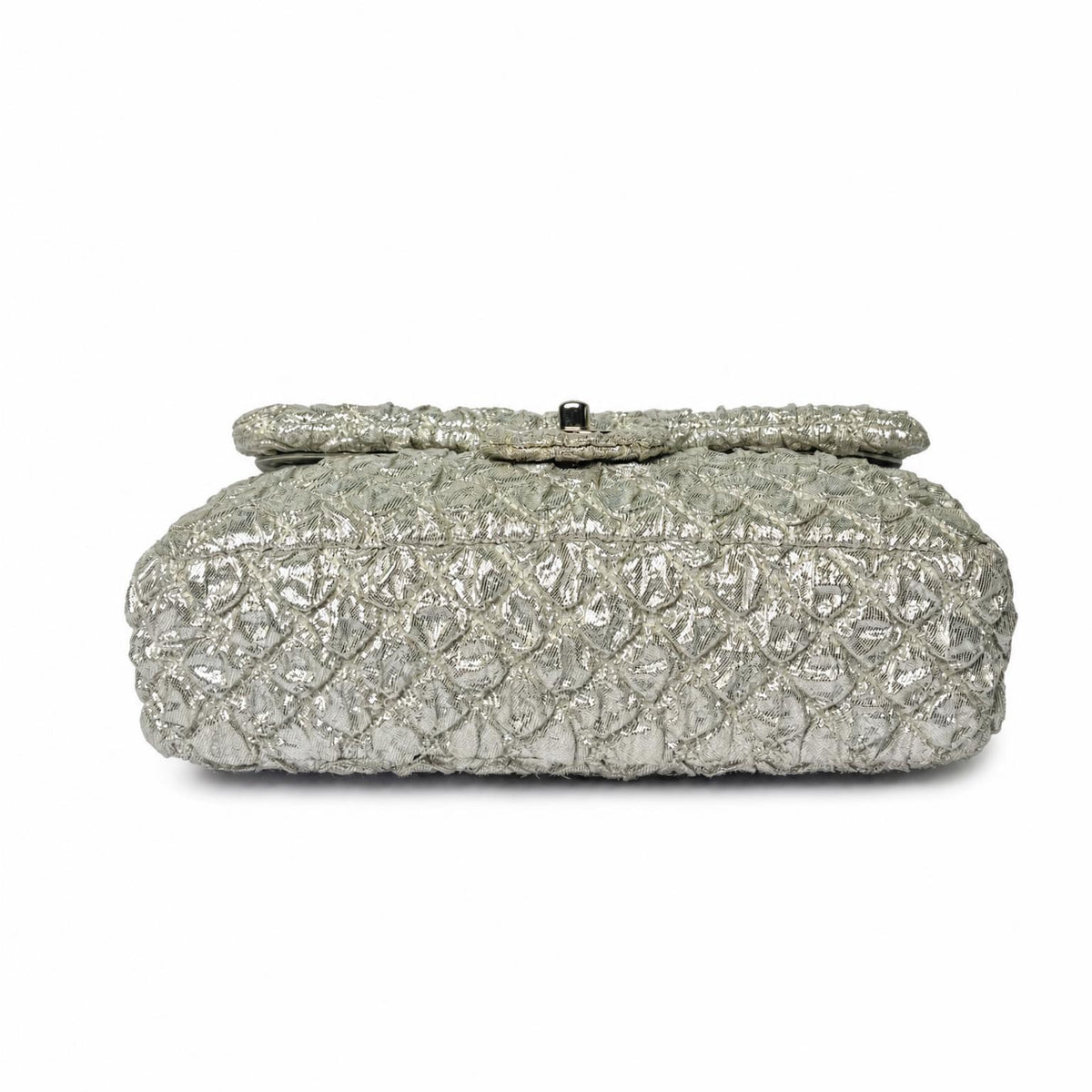 Chanel Classic Flap Bag silver metallic, base view