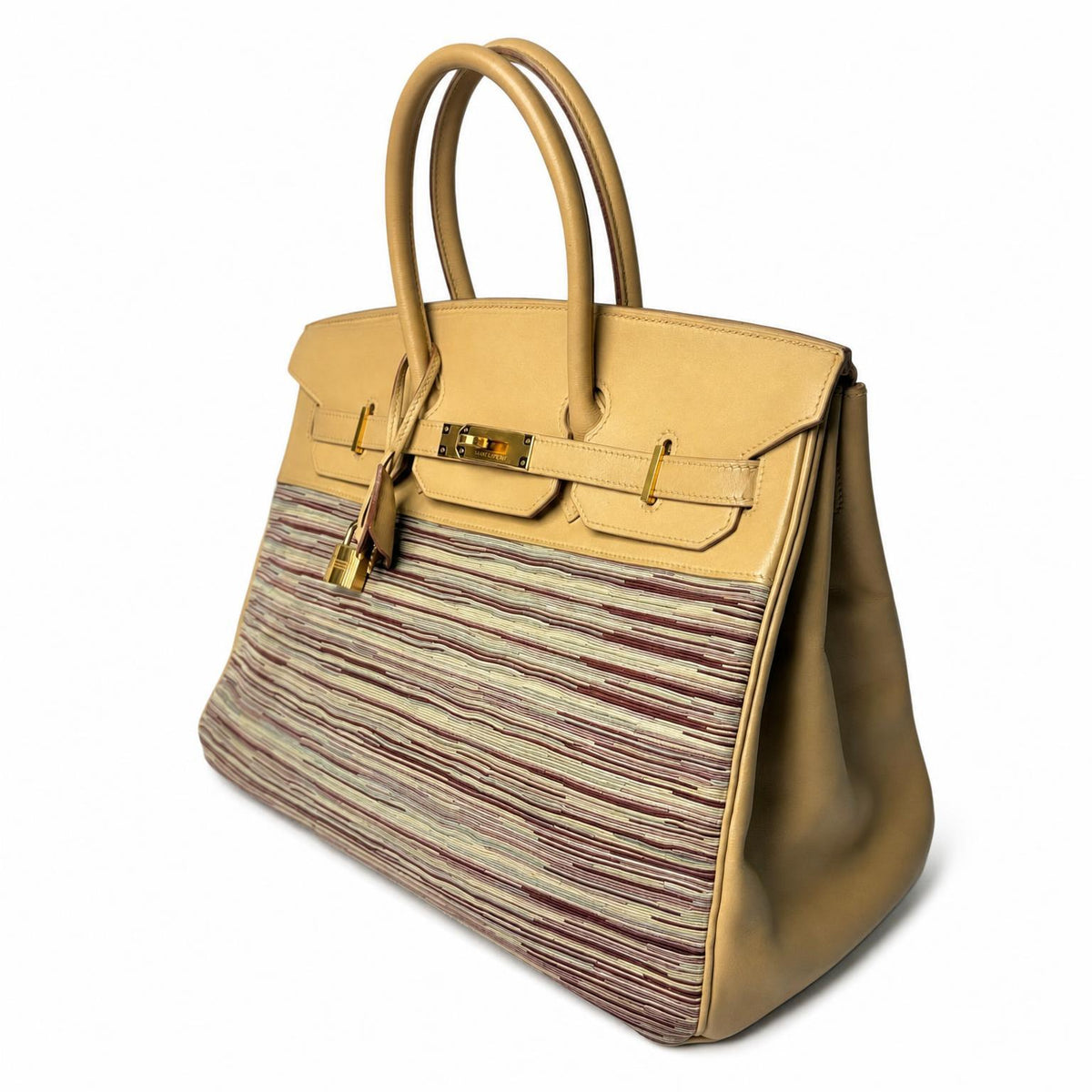 Hermès Birkin 35 Box Calf Vibrato, three-quarter side view