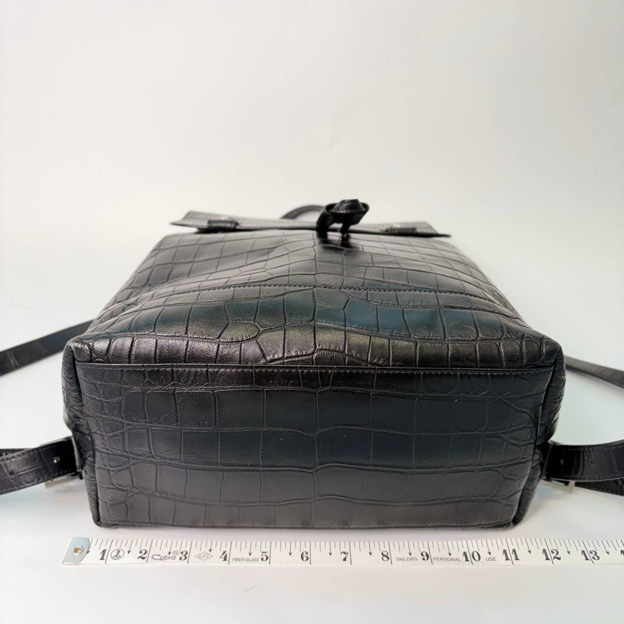 Calfskin Crocodile Embossed Sac De Jour Backpack Black — view 2 of 4
