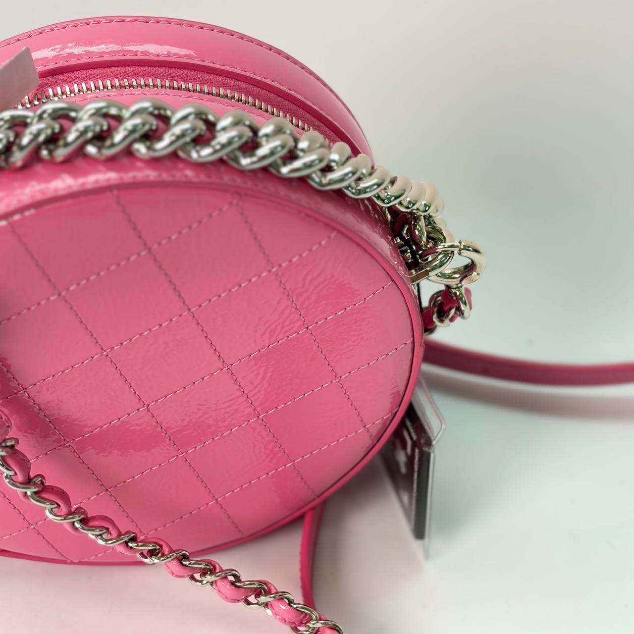 Chanel Patent Leather Round Bag Pink — view 3 of 4