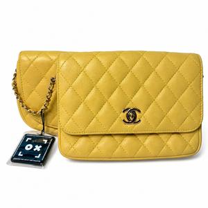 Pre-owned CHANEL X Shoulder bags 2019Quilted Lambskin Side Packs Flap crossbodybag yellow
