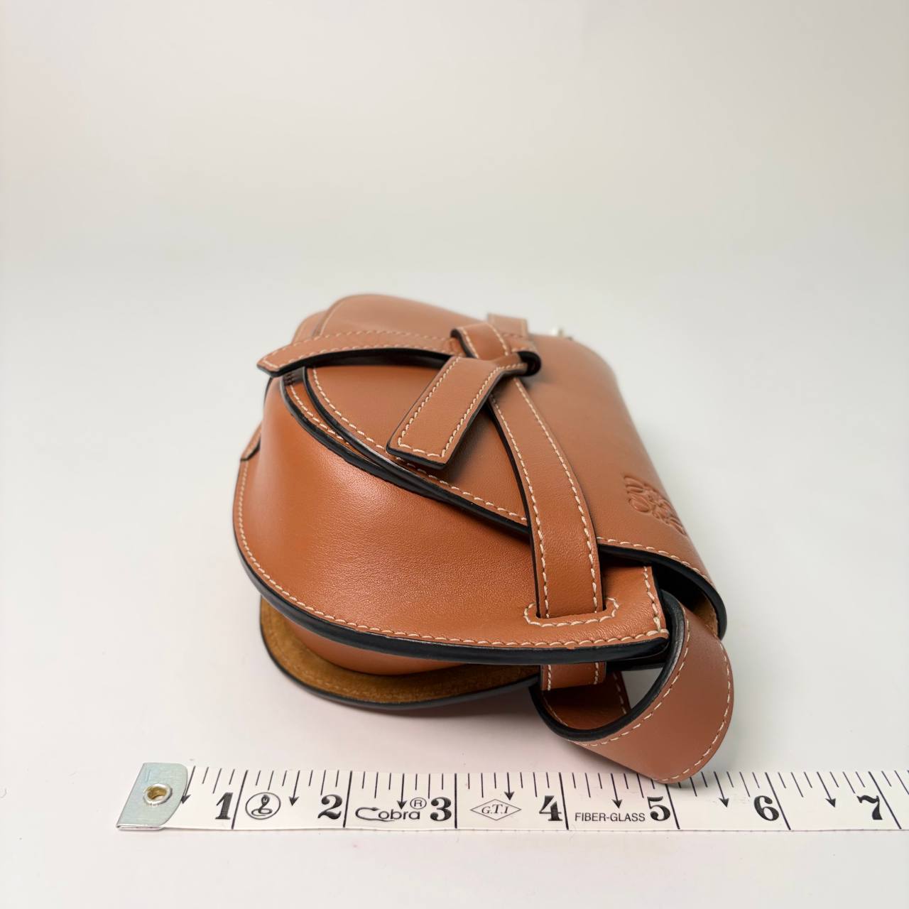 Grained Calfskin Mini Gate Crossbody Bag Caramel Pecan — view 2 of 3