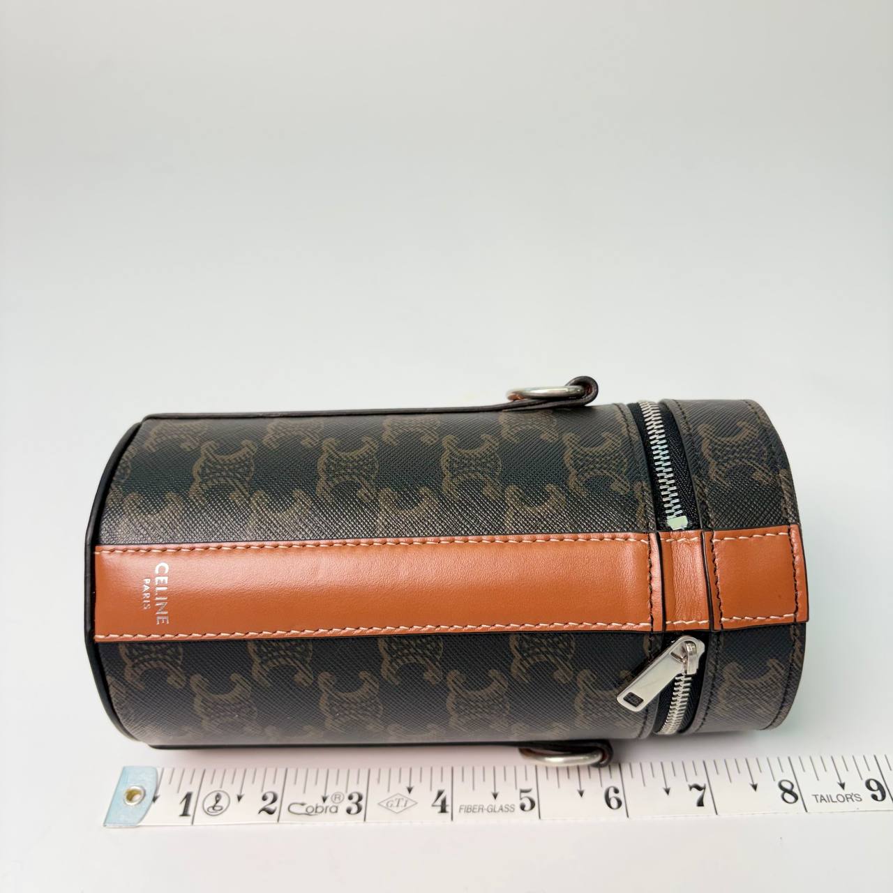 Triomphe Canvas Vertical Cylinder Bag brown — view 3 of 4