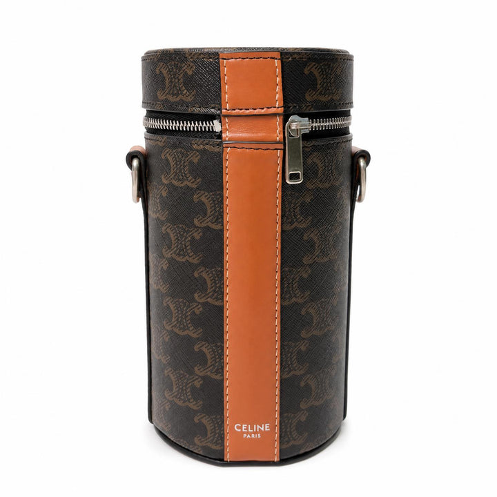 Triomphe Canvas Vertical Cylinder Bag brown