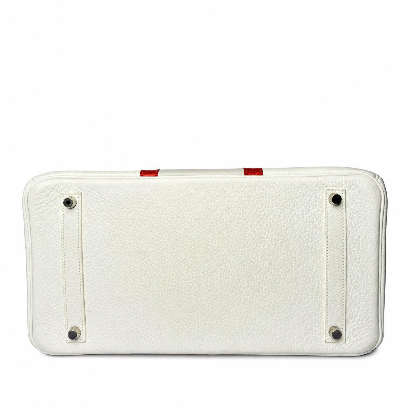 Hermès Club Birkin 35 Gris Perle Clemence and Sanguine Lizard Palladium Hardware — view 3 of 4